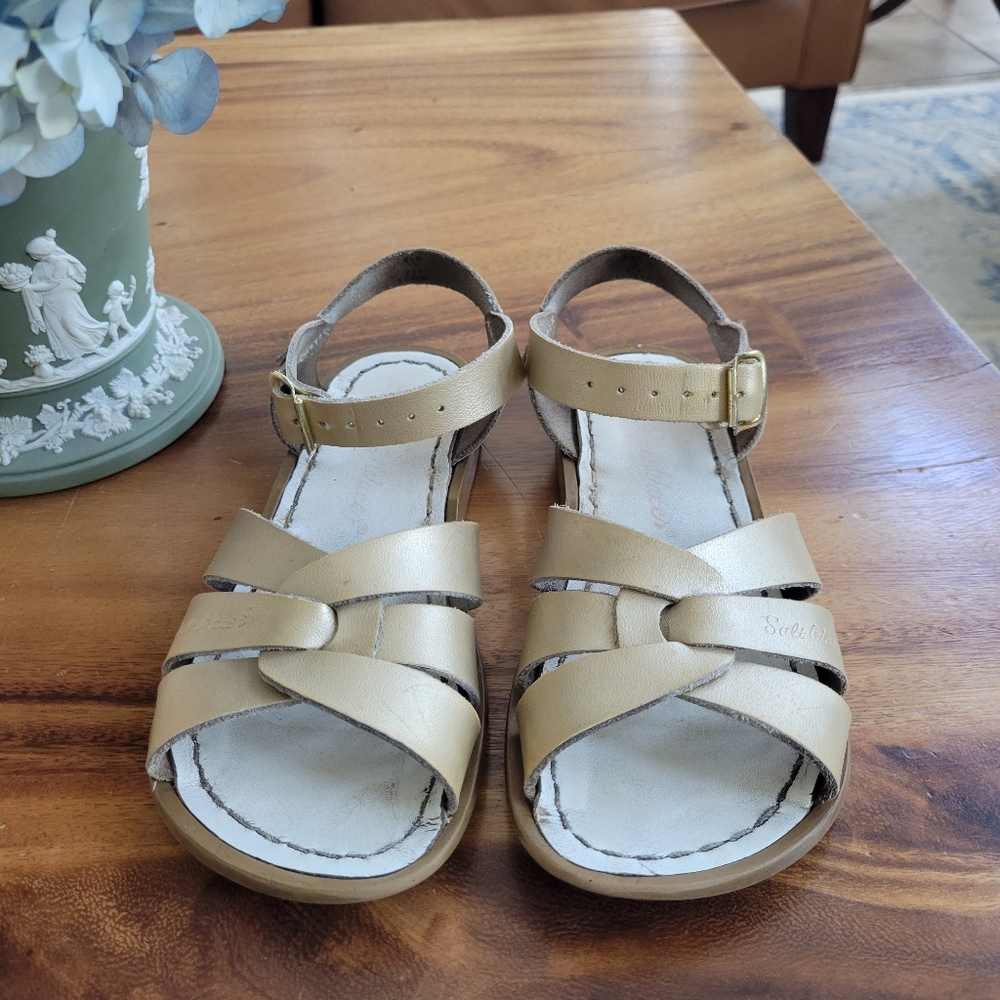 Kids Size 13 Gold Saltwater Sandals